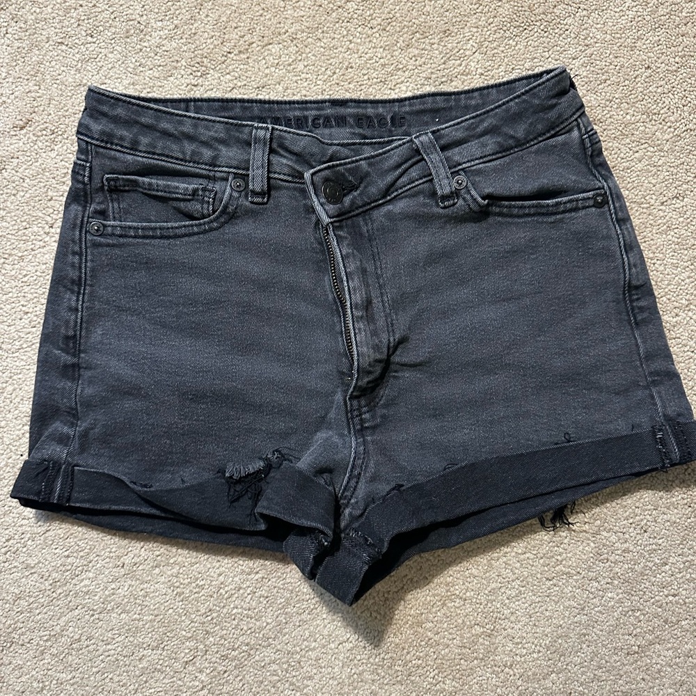 American Eagle Outfitters Black Distressed Jean Shorts